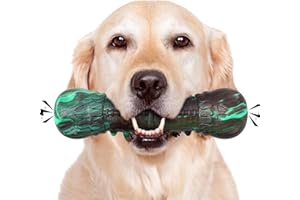 HETOO Dog Toys, Indestructible Dog Toy for Aggressive Chewers with Squeaker, Tough Chew Sitck Toys for Medium Large Breed Keep Them Busy Indoor & Outdoor, Gift for Dogs - Mix Green Color