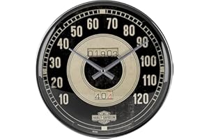 Nostalgic-Art 51084 Zegar ścienny w stylu retro Harley-Davidson – prędkościomierz, pomysł na prezent dla fanów motocykli, duży zegar kuchenny, styl vintage, do dekoracji, Ø 31 cm