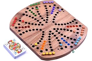 LOGOPLAY Tock pour 4 ou 6 joueurs - Jeu de société avec cartes à jouer - Jeu de plateau en bois avec plateau de jeu pliable.