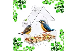 HIMIFUTURE Bird Feeder Birds House for Outdoor, Window Bird Feeder with Strong Suction Cups for Wild Birds, Cardinal, Bluebird,