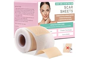 Grunda Silikon Narbenpflaster vorgeschnitten, 4cmx1.5M wiederverwendbar Silikonpflaster für Narben, Silicone Scar Sheets, Narbenroller Narbenpflege für C-Sektion, Operationen, Verbrennungen, Keloid