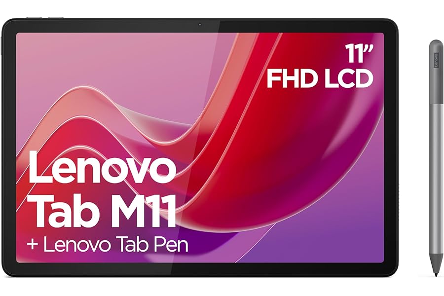 Lenovo Tab M11 Android Tablet | 11 Inch Full HD 1200p | 128 GB | Lenovo Tab Pen | WiFi | 4 GB RAM | Luna Grey | Designed for Portable Entertainment
