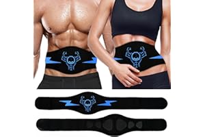 cjumel Ceinture Abdominale, Musculaire, Multi Modes EMS Abdominal Entraînement Intensité Réglable Abdos Musculation Appareil pour Homme & Femme (Rechargeable)