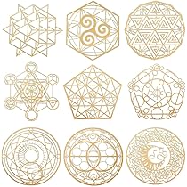 10 80 Pièces, Autocollant Géométrique En Cuivre Orgonite D 039 Nergie Motif De Pyramide D 039 Arbre D 669975