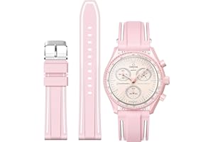 STANCHEV Correa para Omega x Swatch MoonSwatch/Reloj Rolex/Reloj SEIKO 20mm, Correa de silicona de repuesto para reloj Omega X Swatch Moonswatch Speedmaster de liberación rápida