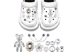 OUZHOU Bling Croc Charms, kryształowe diamentowe akcesoria do butów, zawieszki do butów Crocs, biżuteria, perły, zawieszki dla dziewczyny, diamentowe, krokodylki, zawieszki do chodaków, DIY, chodaki, sandały