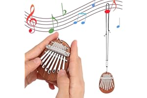 SEOSTO Thumb Piano Mini Kalimba Thumb Piano Portable Solid Wood 8 Keys Finger Piano Marimba Thumb Piano with Lanyard, Musical Instrument Gifts for Kids Adults Beginners