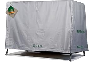 ‎MEHR GARTEN Mehr Garten Hollywoodschaukel 3 Sitzer Abdeckung, 220x150x160 cm, grau, Oxford 600D Gewebe, Schutzhülle Hollywoodschaukel, wasserdicht, UV-beständig und wetterfest