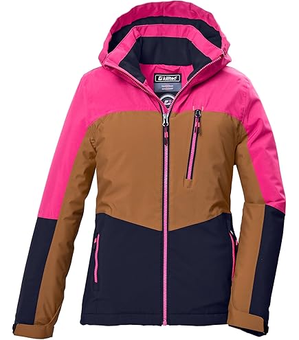 killtec meisjes Ski-jack/gewatteerd ski-jack met capuchon en sneeuwvanger KSW 330 GRLS SKI QLTD JCKT, lavendel, 128, 42469-000
