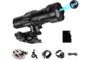 LXMIMI Sportkamera HD 1080P Mini DV Kamera, 120° Motorrad Sport Kamera, Helm Action Kamera, Fahrrad Sport Video Kamera, Outdoor Torchlight Sport Kamera mit 32GB Micro SD Karte Beinhaltet