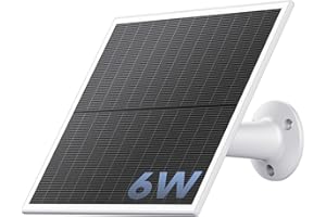 NUASI Pannello solare da 6 W per telecamera di sorveglianza esterna, interfaccia di tipo C, per telecamera IP solare (cavo da 3 metri), IP66 impermeabile, bianco