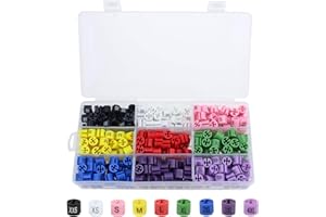 Dreamtop 450 Pieces Hanger Size Markers Clothes Hanger Size Tags 9 Sizes Plastic Clothes Hanger Size Cubes for Wire Hangers with Storage Box (XXS - 4XL)