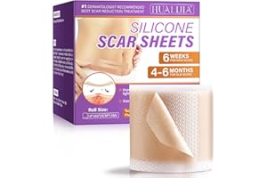 NIFEISHI Silikon Narbenpflaster (1.6" x 60"-1.5M), Silicone Scar Tape, Silikonpflaster für Narben, Wiederverwendbare Narbenentfernungstücher für Chirurgische Narben, Keloid, Kaiserschnitt, Verbrennung, Akne