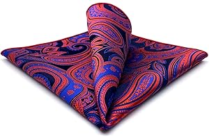 S&W SHLAX&WING Paisley Pocket Squares for Men's Suit XL Large for Wedding Prom Party