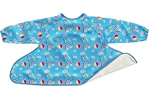 Tidy Tot Baberos para la diversificación alimentaria. Babero básico de manga larga. El babero impermeable se adhiere a la bandeja de manga larga.