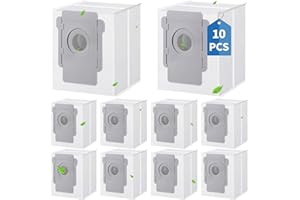 FERRGIA 10 Sacchetti di Ricambio Aspirapolvere per iRobot Roomba,Compatibili i7 i7+ i3 i3+ i4 i4+ i6 i6+ i8 i8+ j7 j7+ S9 S9+ E5 E6 E7-Filtrazione Efficiente 99% per Roomba Aspirapolvere Clean Base