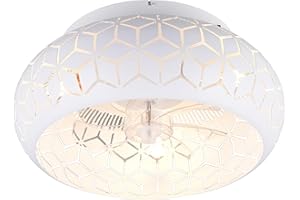 Reality Leuchten Deckenventilator mit Beleuchtung Bidar R61574031, Metall Weiß matt, 3 Geschwindigkeiten, Sommer- Winterbetrieb, Fernbedienung, Timer