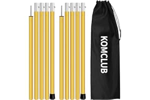 KOMCLUB Tarp Poles Adjustable Tent Pole Upgrade Thickened Stainless Steel Camping Tarp Pole for Outdoor Canopy Awning Rain Shelter