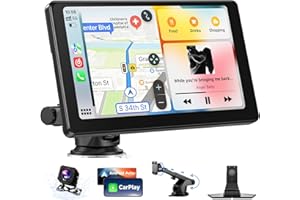 Alpinetech 2025 Neuestes 9 Zoll Carplay Display & Tragbares Android Auto Display, Car Play Display mit Rückfahrkamera GPS Navigation Bluetooth Mirror Link AUX FM Siri, Buddy Display für All Vehicles