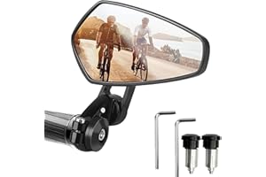 Heart Horse 1 par Espejo de Bicicleta, HD 360°Adjustable Espejos Lateral de Bicicleta para Manillar 17mm-19mm, Anti-Glare Espejo Retrovisor de Bicicleta para Pit Dirt Bike E-Bike Mountain Bike