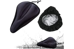 RJFUJP Bike Seat Cover and Cushion Set, Gel Bike Seat Cover for Comfortable Riding, Padded Bike Seats Cover for Indoor and Outdoor Cycling, 27 * 18cm