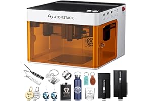 LEUKOLES ATOMSTACK P1 Doppellaser Graviermaschine, Mini Laser Schneider mit 5W-Diodenlaser und 1.2W-Infrarotlaser, Tragbarer Lasergravierer für Holz, Metall, Glas, Acryl, Leder, Keramik (Doppel-laser)