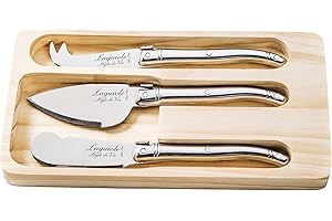 Laguiole Style de Vie Juego de cuchillos de queso Premium Line 3 piezas, acero inoxidable