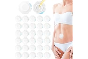 Aeaocvo Zestaw 30 samoprzylepnych opakowań oleju rycynowego, łatki z olejem rycynowym, do pępka i wszędzie (olej nie wchodzi w zakres dostawy)