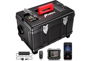 HCALORY Riscaldatore diesel da 8 kW, 230 V AC e 12/24 V DC, 0,15 – 0,46 l/h, con app Bluetooth e adattatore, modalità di altezza 5500 m max,5 l, serbatoio del carburante, riscaldamento per auto,