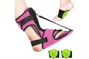 bechoanigel Attelles de nuit pour fasciite plantaire, Sangles réglables, Attelle de nuit, Talon de nuit, Soulagement de la Douleur, Soulagement de la Fasciite Plantaire, Tendinite d'Achille (Rose B)