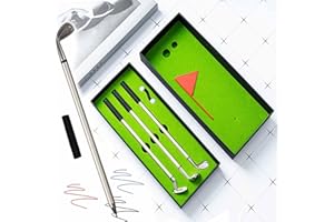 JIAMIAN Stylos à Bille en Forme de Club de Golf, Mini Golf Club Putter Stylo à Bille avec Boîte Cadeau, Ensemble de Mini Stylos de Golf, Boules Drapeau Décorations Papeterie Cadeaux