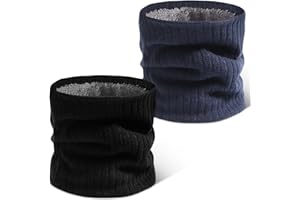 Cevikno 2 Stück Winter Schlauchschal, Fleece Loop Halsschlauch, Halswärmer Winddichte Nackenwärmer Schlaufschal Schlauchtuch Damen Herren für Skifahren Laufen Radfahren