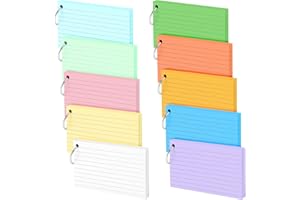 SHACHENH 500 Pezzi di Cartoline Quadrate, 12,7 x 7,6 cm Carta da Appunti con Anelli, schede per l'apprendimento della lingua, Carta per Notizie, Schede per Giochi Vuoti, 10 Colori