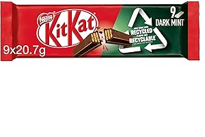 NESTLÉ KitKat 2 Finger Dark Mint Chocolate Biscuit Bar Multipack, 9 x 20.7 g