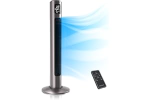 Brandson - Turmventilator mit Fernbedienung - Preisträger 2025 - Oszilation 60° - Standventilator - mobiler Lüfter - Säulenventilator - 96 cm - Ventilator mit 3 Geschwindigkeiten - GS - Titan Grau