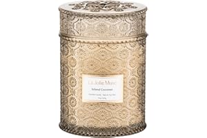 ‎LA JOLÍE MUSE LA JOLIE MUSE Island Coconut Scented Candles, Christmas Candles for Home, Scented Candles, Warm Candle Gifts for Women, Large Glass Candles with Wooden Wick for Home, Long Burning Time 90 Hours, 539 g
