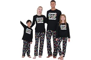 SANGDUT Weihnachts Matching Pyjama Family Set, Zweiteiler Weihnachten Schlafanzug Langarm Christmas Nachtwäsche Pajamas