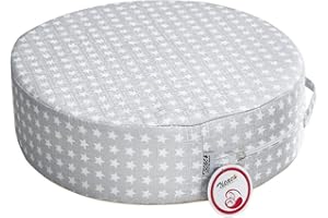 ZICAC Coussin de Siège Réhausseur Chaise Enfant Mousse Imperméable Portable Confortable Anti Glisse pour Bébé Infantile Repas (Gris Clair)