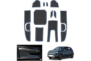[Facelift 2025] GAFAT Nuovo Dacia Spring Electric EV 2025 2026 Tappetini Antiscivolo, Tappetino in Gomma per Console Centrale, Supporto Bicchieri, Cuciture Porte, Dacia Spring 2025 Accessori (Blu)
