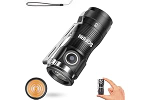 ‎CSTEBOKE Sofirn SC13A, Anduril Programm, 1300LM, Reichweite 152M, Höhere Spielbarkeit, Interessanteres Design, IP68 Wasserdichte, AL6061, Mini Taschenlampe für Camping, Wandern, Notfäll, Outdoor Taschenlampe