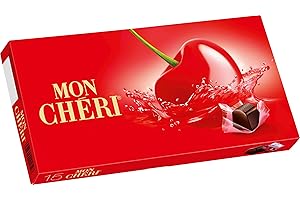 ‎MON CHERI Ferrero Mon Chéri – Knackige Schokolade, fruchtiger Likör und eine aromatische Kirsche – 1 Packung à 15 Einzelpralinen
