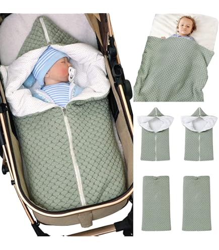 Winmany Thick Fleece Baby Swaddle Blanket | 4-Zipper Adjustable Sleeping Bag For 0-12 Months (Grey) - View #3