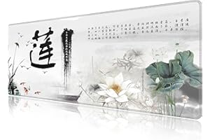 LL-COEUR Wzór duża gamingowa podkładka pod mysz, 1200 x 49 x 0,3 cm, XXL, rozszerzona mata pod klawiaturę, ponadwymiarowa mata ochronna na biurko (1200 x 500 x 3 mm, Lotus 2)