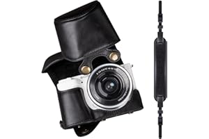 MUZIRI KINOKOO ZVE10 Etui - kompatybilne z Sony ZV-E10 ZVE10 z obiektywem 16-50 mm - etui ochronne ze skóry PU z regulowanym paskiem na ramię - czarne