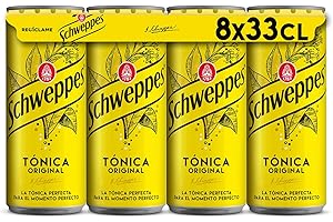Schweppes Tónica Original, Bebida Refrescante - Lata, Pack 8x33cl