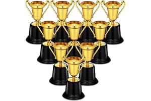 Gold Award Trophy Cups - Paket med 12 bulk - 5-tums plastguldpokaler för festfavoriter, rekvisita, belöningar, vinnande priser, tävlingar för barn och vuxna av Bedwina