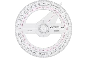 STONHAM Clear Plastic 10cm 360 Degree Protractor with Swing Arm - Angle Finder - School, Crafts, Office, etc