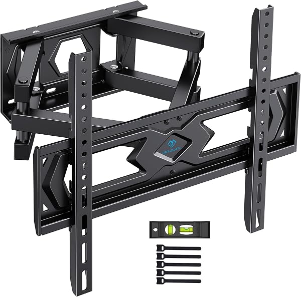 PERLESMITH TV Wall Bracket, Swivel Tilt Wall Mount for 26-70 Inch Flat & Curved TVs up to 45kg, Max. VESA 400x400mm - 1