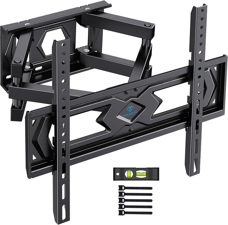 PERLESMITH TV Wall Bracket, Swivel Tilt Wall Mount for 26-70 Inch Flat & Curved TVs up to 45kg, Max. VESA 400x400mm