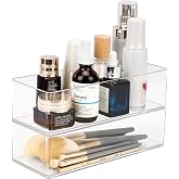 JessLab Drawer Organizer, Acrylic Makeup Organizer Cosmetic Storage Jewelry Display for Desk Cupboard Bathroom Vanity Counter
